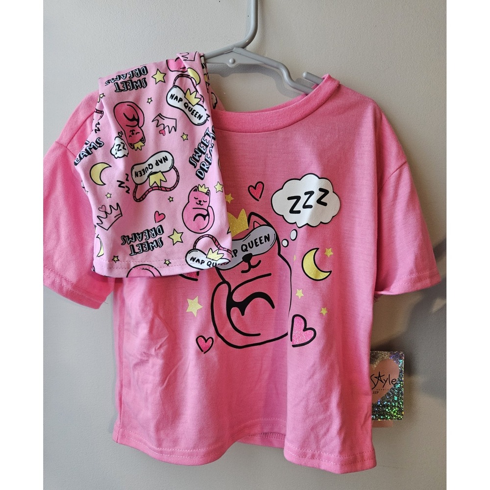 Girls Freestyle‎ Pink "Nap Queen" Pajamas Short Set Sz 4T